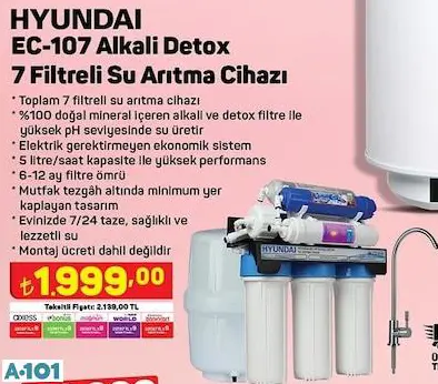 HYUNDAİ ALKALİ DETOX 7 FİLTRELİ SU ARITMA CİHAZI HYUNDAİ ALKALİ DETOX 7 FİLTRELİ SU ARITMA CİHAZI